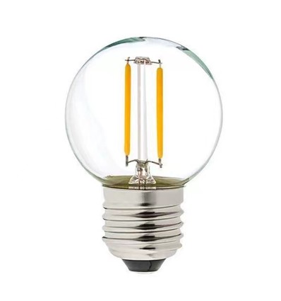 2W LED liten globlampa - G40, filament, klart glas, E27