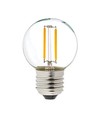 E27 2W LED klotlampa - G40, filament, klart glas
