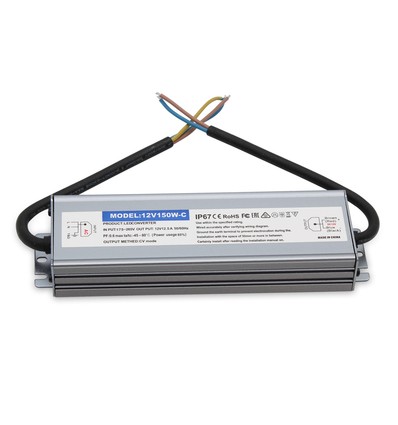 150W strömförsörjning - 12V DC, 12,5A, IP67 vattentät