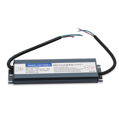 100W strömförsörjning - 12V DC, 8,3A, IP67 vattentät