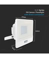 V-Tac 30W LED strålkastare med sensor, vit - Samsung LED chip