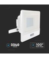 V-Tac 30W LED strålkastare med sensor, vit - Samsung LED chip