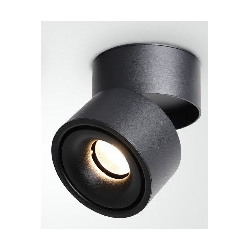 Dimbar LED takspot RA98 - 10W, svart, justerbar, för utanpåliggande montage