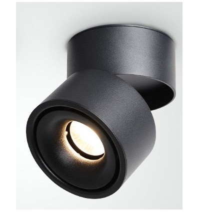 Dimbar LED takspot RA98 - 10W, svart, justerbar, för utanpåliggande montage