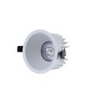 Dimbar RA99 infälld spotlight - 10W, Hål: Ø7,5 cm, Mått: Ø8,5 cm, vit kant, 230V