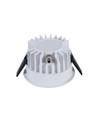 Dimbar RA99 infälld spotlight - 10W, Hål: Ø7,5 cm, Mått: Ø8,5 cm, vit kant, 230V
