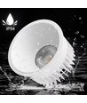 Dimbar RA99 infälld spotlight - 10W, Hål: Ø7,5 cm, Mått: Ø8,5 cm, vit kant, 230V