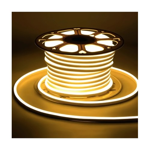 Varmvitt 8x16 CLIP-ON Neon Flex LED - 9W per. meter, IP67, 230V
