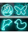 Ljusblå 8x16 CLIP-ON Neon Flex LED - 8W per. meter, IP67, 24V