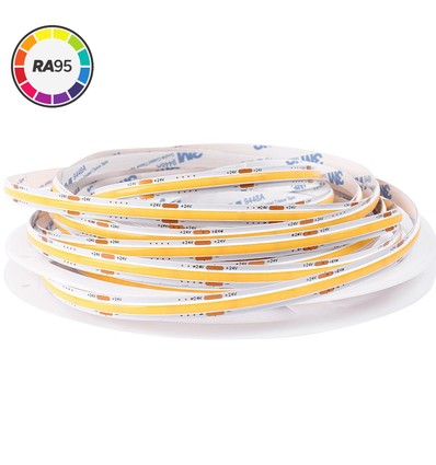 10m 6,5W/m Dot-free COB-LED-strip RA95 - 24V DC, 2700K, IP20, 320 LED/m, 5 års garanti