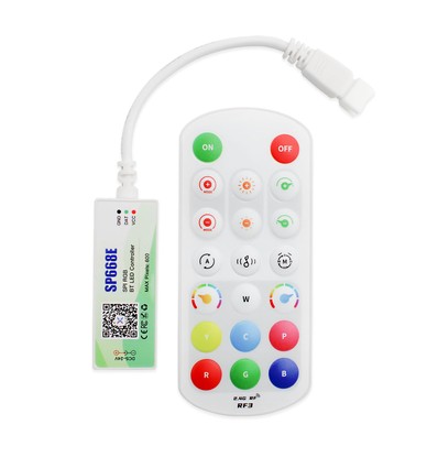 RGBIC 3-pin controller med fjärrkontroll - Bluetooth, RF trådlös