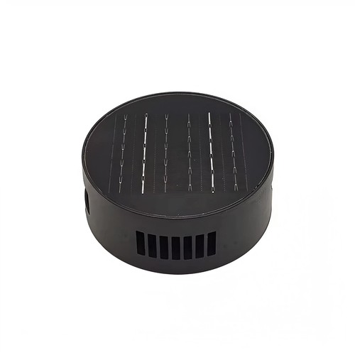 Solcell vägglampa - Svart, rund, justerbar spridning skymningssensor, IP65