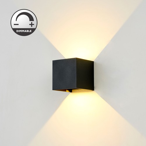 LEDlife CUBIC 6W Dimbar vägglampa - Svart, fyrkantig, upp/ned, justerbar, inne/ute, IP65, inkl. ljuskälla
