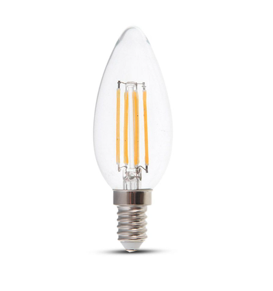 E14 4W dimbar LED-kronljuslampa - Filament, varmvit