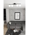 Kairo 4 Svart/Opal taklampa - Ø14 cm, E14, 230V, utan ljuskälla