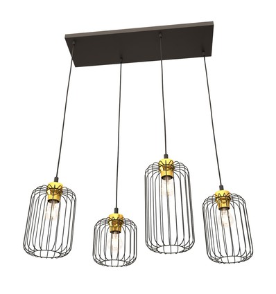 Vander 4 Svart/Guld pendellampa - Ø16 cm, E27, 230V, utan ljuskälla
