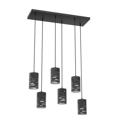 Tank 6 Svart pendellampa - Ø10 cm, E27, 230V, utan ljuskälla