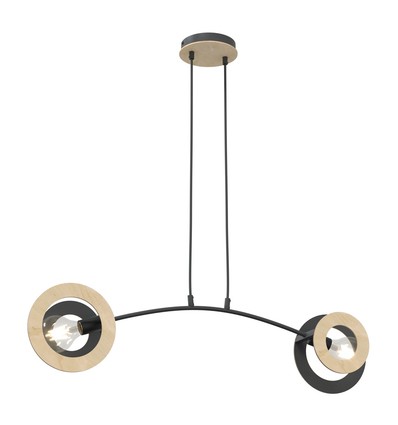 Skiva 2 Svart pendellampa - Ø20 cm, E27, 230V, utan ljuskälla