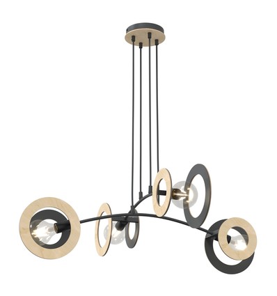 Skiva 4 Svart pendellampa - Ø20 cm, E27, 230V, utan ljuskälla