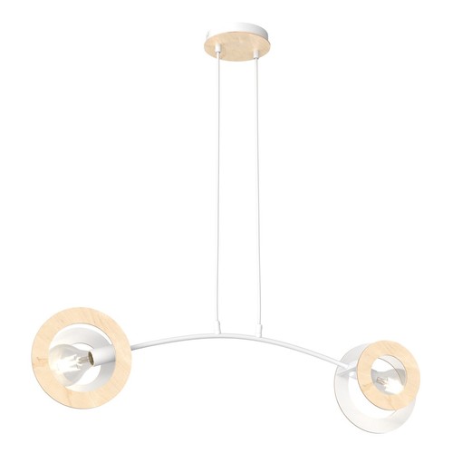 Skiva 2 Vit pendellampa - Ø20 cm, E27, 230V, utan ljuskälla