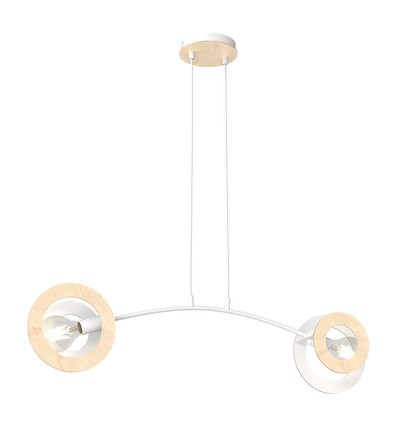 Skiva 2 Vit pendellampa - Ø20 cm, E27, 230V, utan ljuskälla