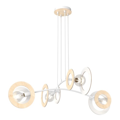 Skiva 4 Vit pendellampa - Ø20 cm, E27, 230V, utan ljuskälla