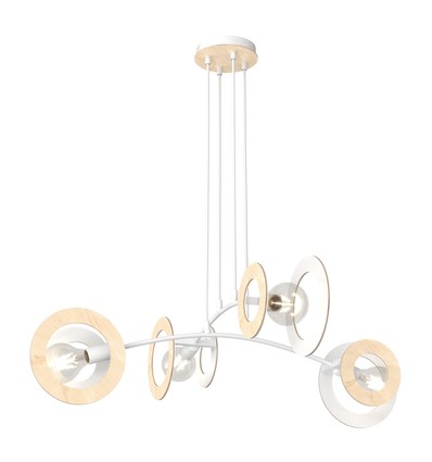 Skiva 4 Vit pendellampa - Ø20 cm, E27, 230V, utan ljuskälla