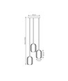 Verdi 3 Svart Prem Opal pendellampa - Ø15 cm, E27, 230V, utan ljuskälla.