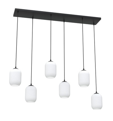 Verdi 6 Svart/Opal pendellampa - Ø15 cm, E27, 230V, utan ljuskälla