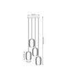 Verdi 4 Svart Prem Opal pendellampa - Ø15 cm, E27, 230V, utan ljuskälla