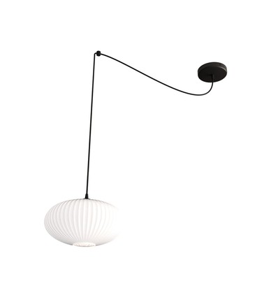 Origo 1 Svart/Opal pendellampa - Ø30 cm, E27, 230V, utan ljuskälla