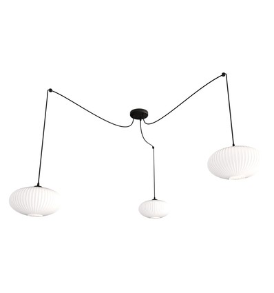 Origo 3 Svart/Opal pendellampa - Ø30 cm, E27, 230V, utan ljuskälla