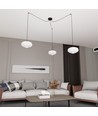 Origo 3 Svart/Opal pendellampa - Ø30 cm, E27, 230V, utan ljuskälla