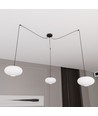 Origo 3 Svart/Opal pendellampa - Ø30 cm, E27, 230V, utan ljuskälla