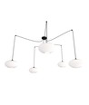 Origo 5 Svart/Opal pendellampa - Ø30 cm, E27, 230V, utan ljuskälla