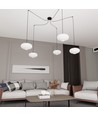 Origo 5 Svart/Opal pendellampa - Ø30 cm, E27, 230V, utan ljuskälla