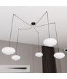 Origo 5 Svart/Opal pendellampa - Ø30 cm, E27, 230V, utan ljuskälla