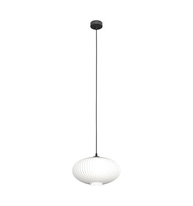 Coco 1 Svart/Opal pendellampa - Ø30 cm, E27, 230V, utan ljuskälla