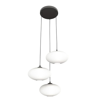 Coco 3 Svart Prem Opal pendellampa - Ø30 cm, E27, 230V, utan ljuskälla