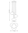 Coco 3 Svart Prem Opal pendellampa - Ø30 cm, E27, 230V, utan ljuskälla