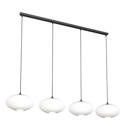 Coco 4 Svart/Opal pendellampa - Ø30 cm, E27, 230V, utan ljuskälla