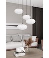 Coco 4 Svart Prem Opal pendellampa - Ø30 cm, E27, 230V, utan ljuskälla