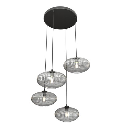 Coco 4 Svart Prem Grafit pendellampa - Ø30 cm, E27, 230V, utan ljuskälla