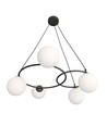 Libra 5 Svart/Opal pendellampa - Ø15 cm, E14, 230V, utan ljuskälla