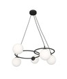 Libra 5 Svart/Opal pendellampa - Ø15 cm, E14, 230V, utan ljuskälla