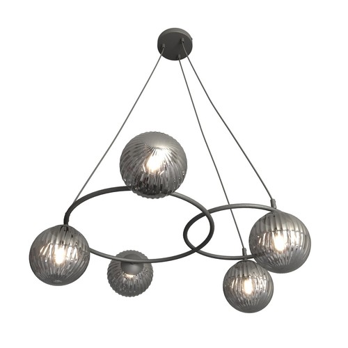 Libra 5 Svart/Grafit pendellampa - Ø15 cm, E14, 230V, utan ljuskälla