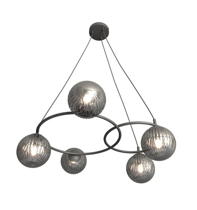 Libra 5 Svart/Grafit pendellampa - Ø15 cm, E14, 230V, utan ljuskälla