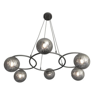 Libra 6 Svart/Grafit pendellampa - Ø15 cm, E14, 230V, utan ljuskälla