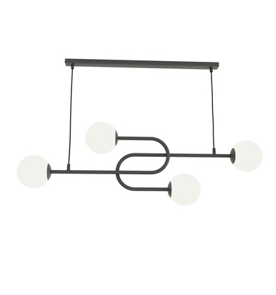 Atria 4 Svart/Opal pendellampa - Ø15 cm, E14, 230V, utan ljuskälla
