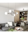 Atria 4 Svart/Opal pendellampa - Ø15 cm, E14, 230V, utan ljuskälla